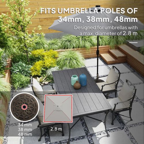 Outsunny 21kg Resin Garden Parasol Base Umbrella Stand with Wheels