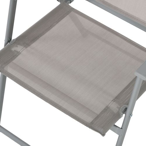 Outsunny 8 Pcs Garden Table and Chairs with Parasol Tempered Glass Top Grey