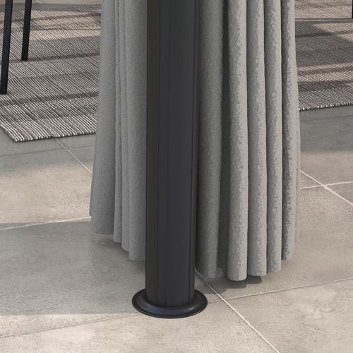 Outsunny 3 x 3(m) Patio Gazebo Garden Shelter w/ Mosquito Netting, Light Grey