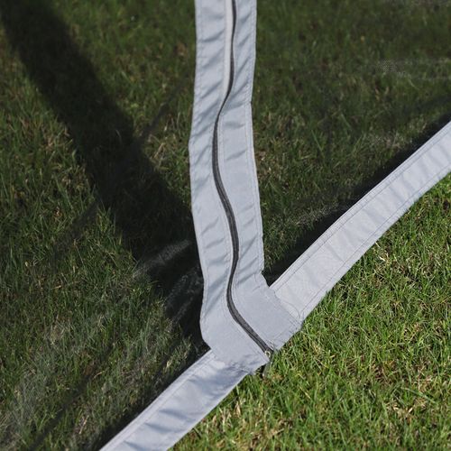 3 x 4m Aluminium Gazebo with 2 Tiers Roof Garden Nets Sidewalls - Grey