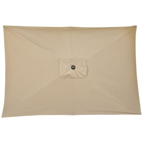 Outsunny 3x2m Patio Parasol Canopy Tilt Crank 6 Ribs Sun Shade Garden Khaki