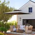 Outsunny 3(m) Wood Square Umbrella Garden Market Parasol Sunshade