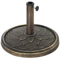 Outsunny 12kg Resin Garden Parasol Base Sun Umbrella Base, Bronze Tone