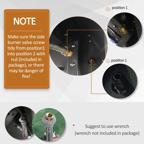 Outsunny 6+1 Burner Gas BBQ Grill Garden Barbecue with Wheels, Cabinet Grey