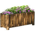 Premium Fir Wood Raised Planter | Outdoor Garden Bed | 100Lx40Wx40H cm