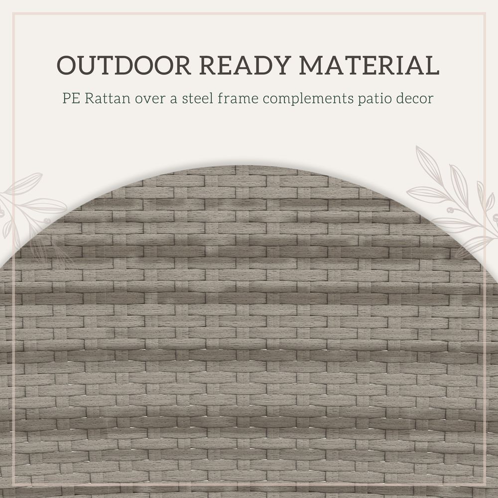 Premium Grey Rattan Garden Furniture Set: 5-Piece Patio Dining Set with Steel Frames & Padded Cushions