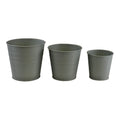 3 Round Metal Planters, Green - High-Quality, 100% Zinc - Perfect for Any Garden!
