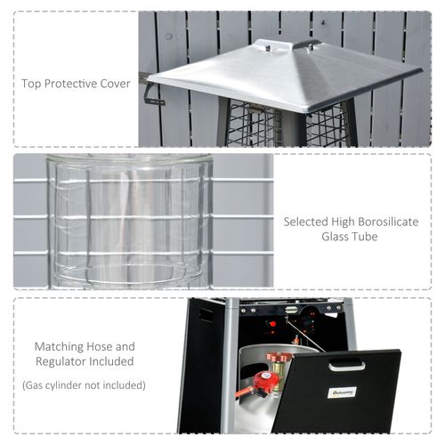 11.2KW Outdoor Gas Heater Freestanding Pyramid Propane Garden Tower Heater