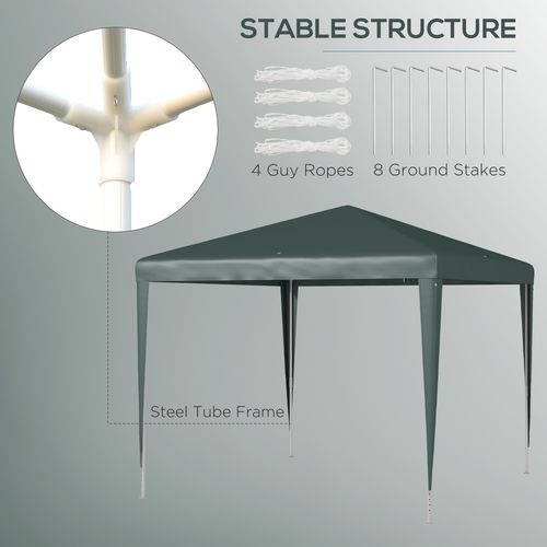 Outsunny Garden Gazebo Marquee Party Tent Wedding Canopy Patio Green 2.7 x 2.7m