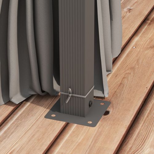 Outsunny 4 x 3(m) Patio Gazebo Garden Shelter w/ Curtains and Netting, Grey