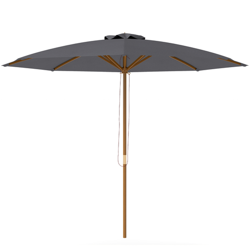 Outsunny Wooden Garden Parasol with Rope Pulley Mechanism