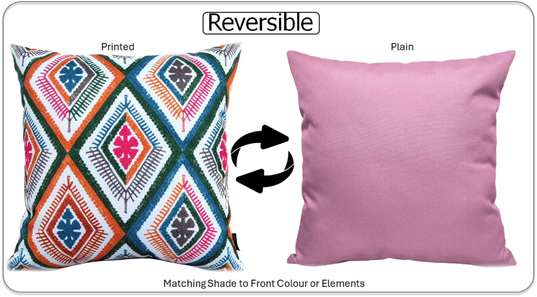 OLIVIA ROCCO Vibrant Meze Outdoor Waterproof Cushion Covers 43x43 cm Polyester for Garden Bench Patio and Indoor Cushions