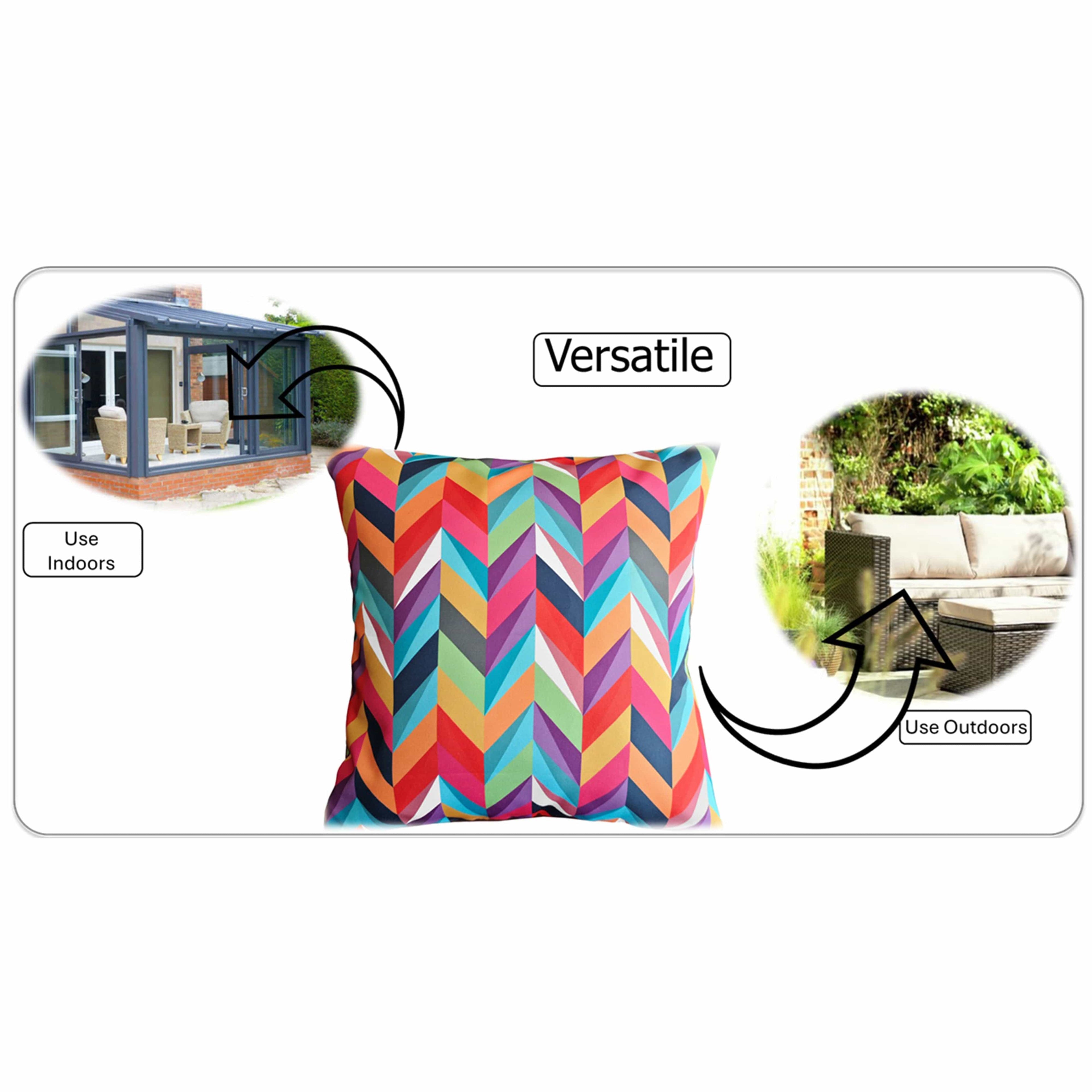 OLIVIA ROCCO Cushion Covers 43x43 Cm Outdoor Waterproof Breathable For Garden Patio Sofa Indoor Use Protects Cushions From Spills Sun Wear