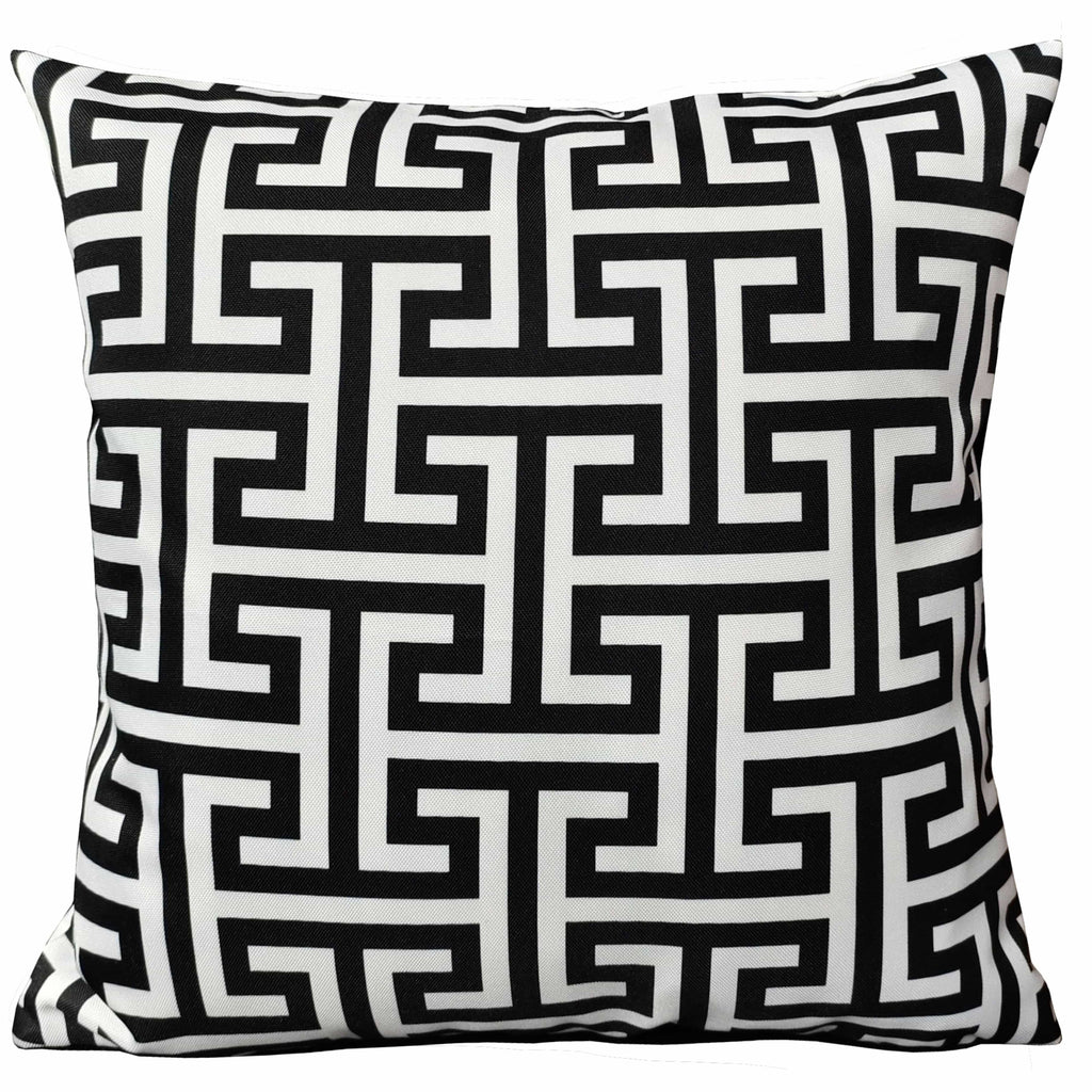 OLIVIA ROCCO Milano Black Waterproof Cushion Covers 43x43 cm Reversible Breathable Indoor Outdoor Use Decorative Patio Garden Sofa Bed Chair