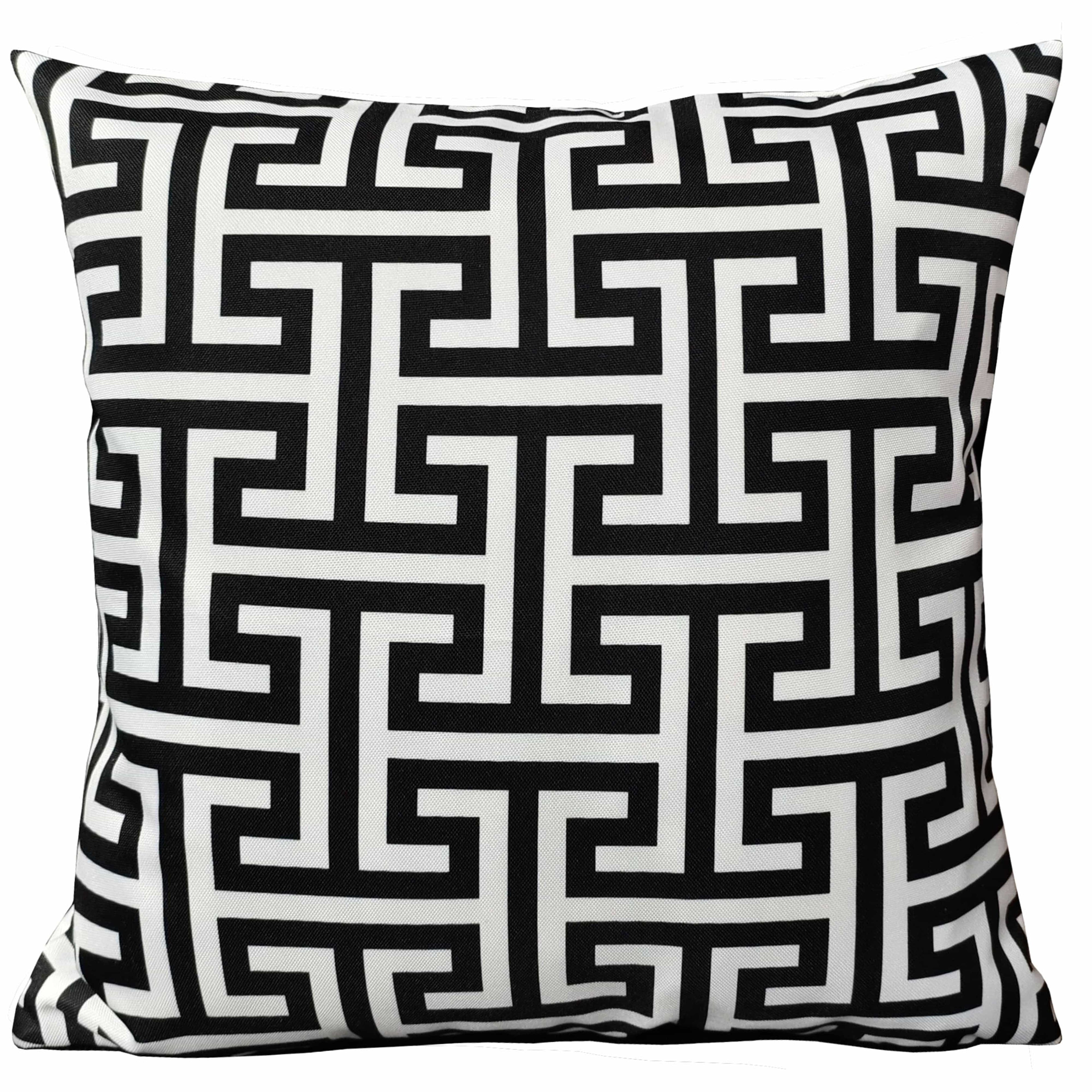 OLIVIA ROCCO Milano Black Waterproof Cushion Covers 43x43 cm Reversible Breathable Indoor Outdoor Use Decorative Patio Garden Sofa Bed Chair