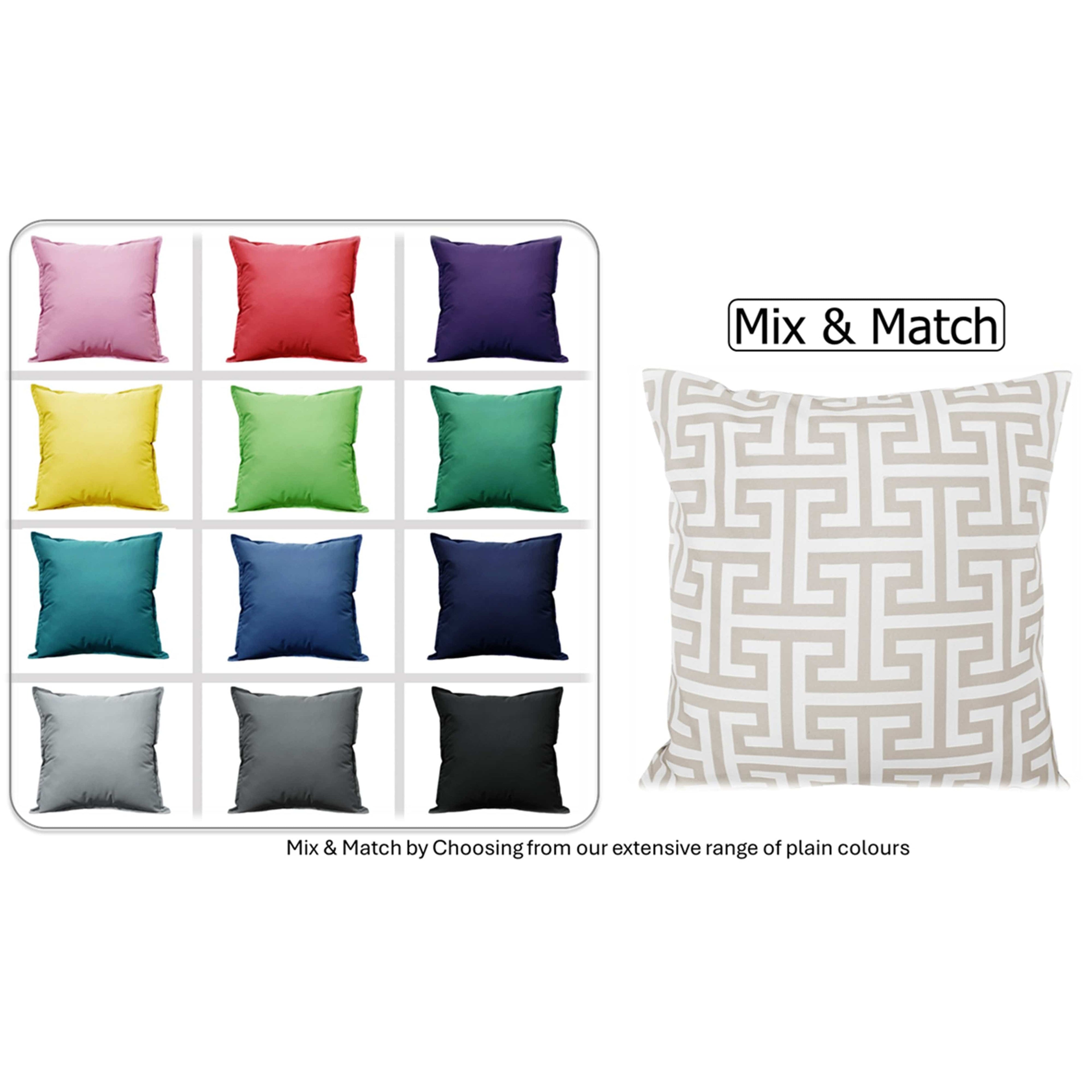 OLIVIA ROCCO Cushion Covers 43x43 cm Waterproof Breathable Outdoor Indoor Use Milano Natural Sun Resistant Protective For Garden Benches Sofas Beds