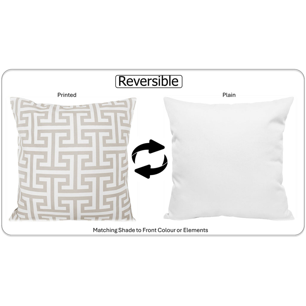 OLIVIA ROCCO Cushion Covers 43x43 cm Waterproof Breathable Outdoor Indoor Use Milano Natural Sun Resistant Protective For Garden Benches Sofas Beds