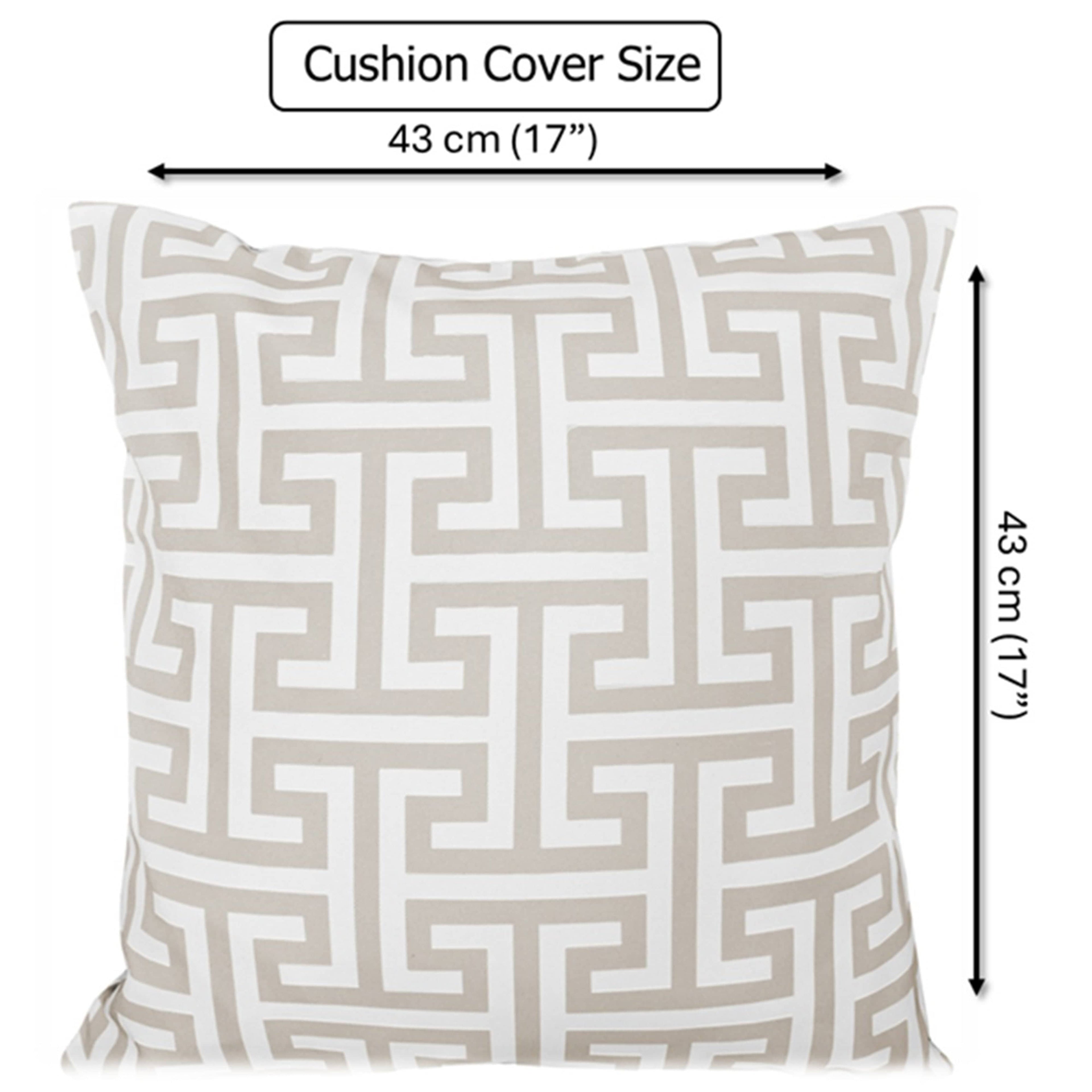 OLIVIA ROCCO Cushion Covers 43x43 cm Waterproof Breathable Outdoor Indoor Use Milano Natural Sun Resistant Protective For Garden Benches Sofas Beds